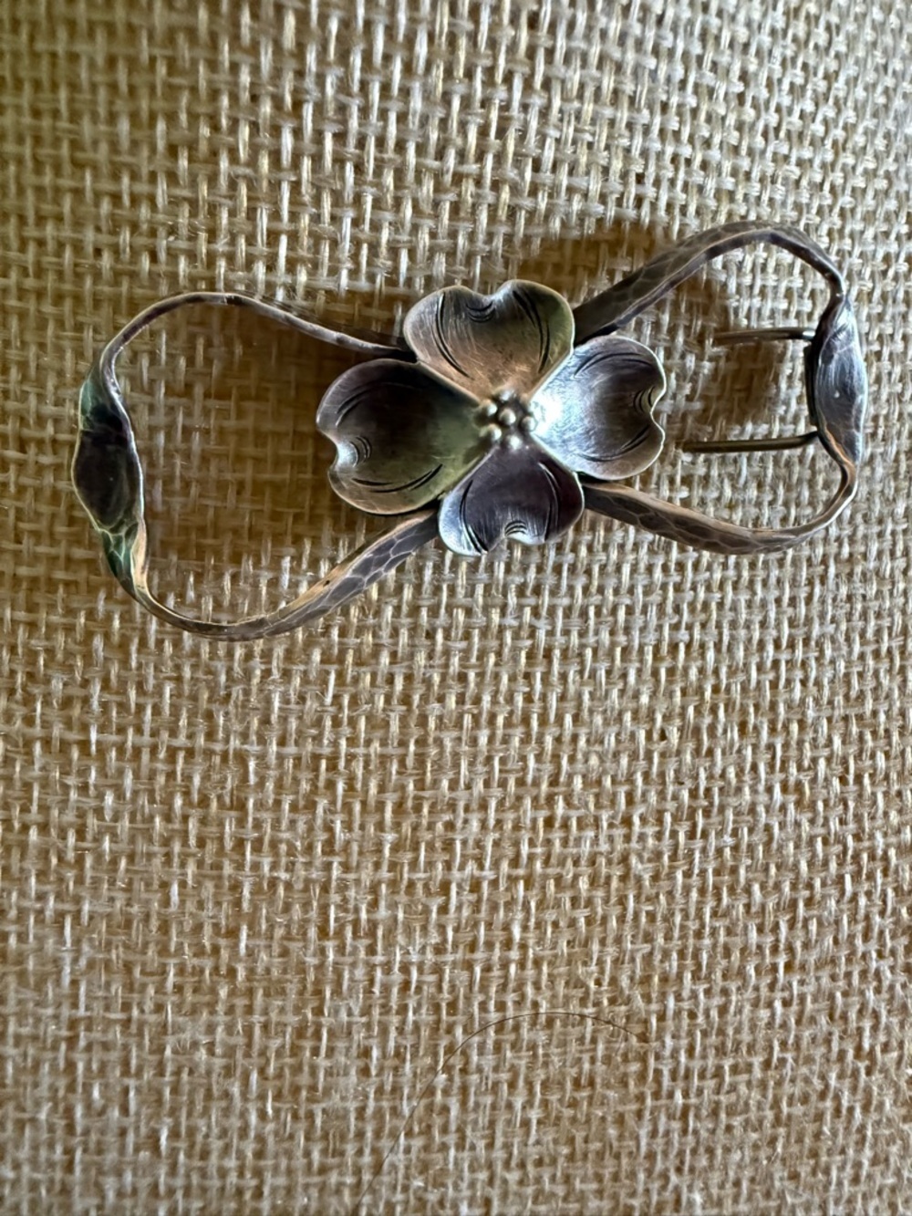 Vintage Stuart Nye Sterling Silver Dogwood Floral Hair Pin